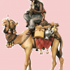 2272 Kamel mit Gepäck und Reiter 10cm coloriert 176.--€; 2-farbig gebeizt 145.--€